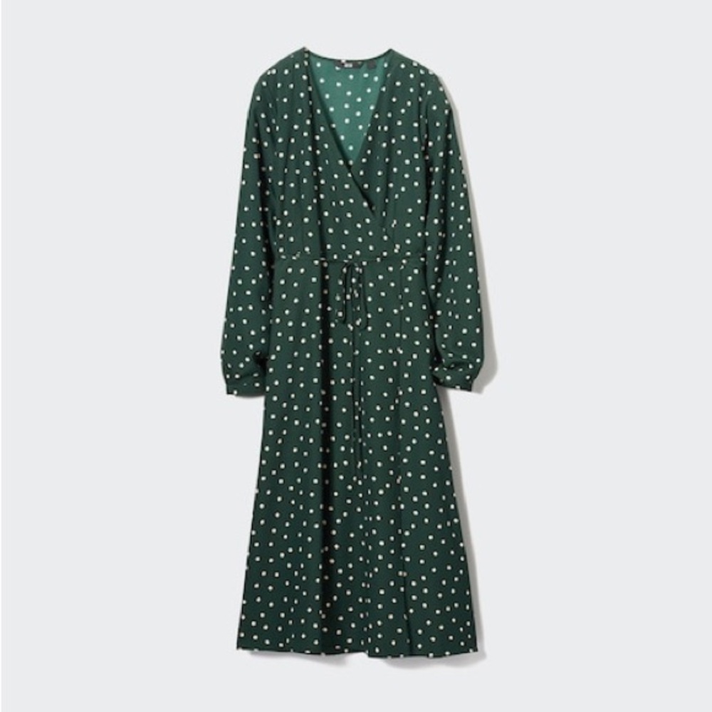 🪀 NWT Uniqlo Printed Wrap Dress with Pockets Large